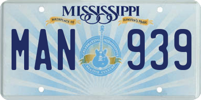 MS license plate MAN939