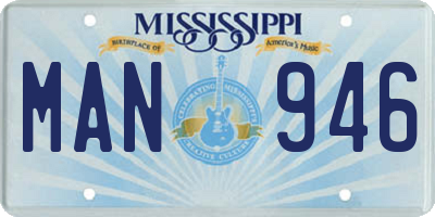 MS license plate MAN946