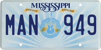 MS license plate MAN949