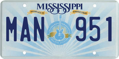MS license plate MAN951