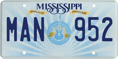 MS license plate MAN952