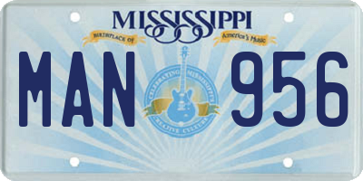 MS license plate MAN956
