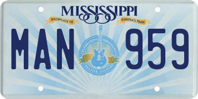 MS license plate MAN959