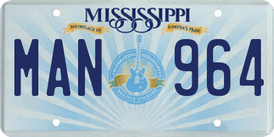 MS license plate MAN964