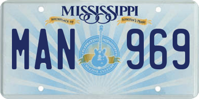 MS license plate MAN969