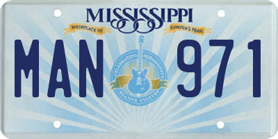 MS license plate MAN971