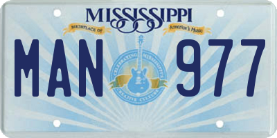 MS license plate MAN977