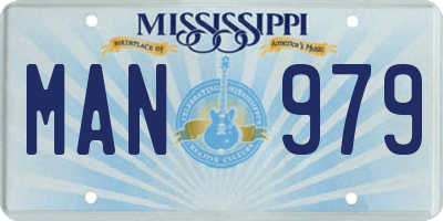 MS license plate MAN979