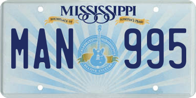 MS license plate MAN995