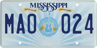 MS license plate MAO024