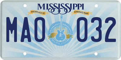 MS license plate MAO032