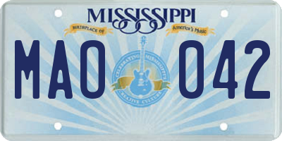 MS license plate MAO042