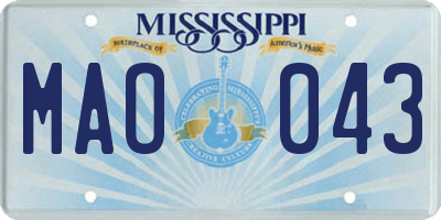 MS license plate MAO043