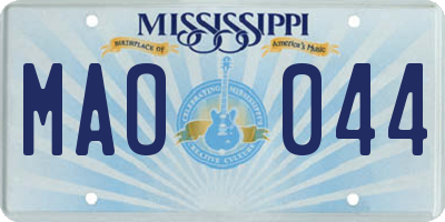 MS license plate MAO044
