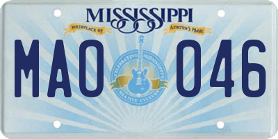 MS license plate MAO046
