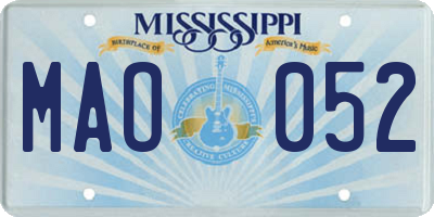 MS license plate MAO052