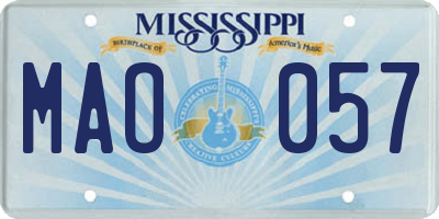 MS license plate MAO057
