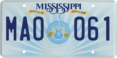 MS license plate MAO061