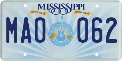 MS license plate MAO062