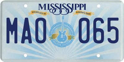 MS license plate MAO065