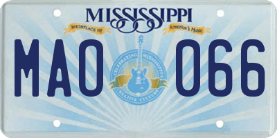 MS license plate MAO066