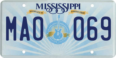 MS license plate MAO069