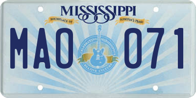 MS license plate MAO071