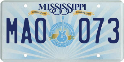 MS license plate MAO073