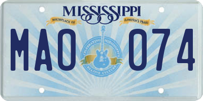MS license plate MAO074