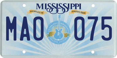 MS license plate MAO075