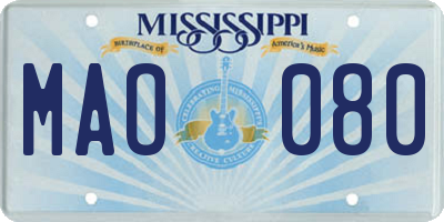 MS license plate MAO080