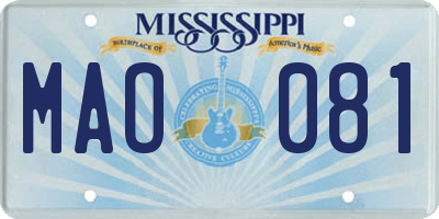 MS license plate MAO081