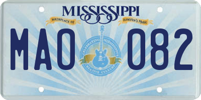 MS license plate MAO082