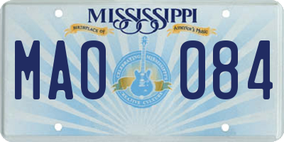 MS license plate MAO084