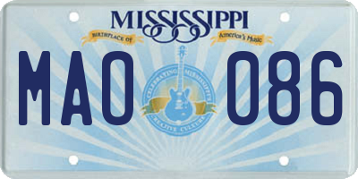 MS license plate MAO086