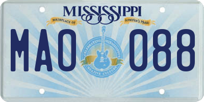 MS license plate MAO088