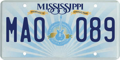 MS license plate MAO089