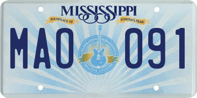 MS license plate MAO091