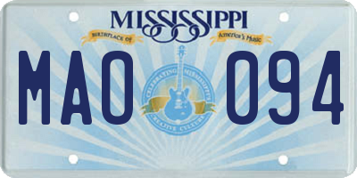 MS license plate MAO094