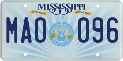 MS license plate MAO096