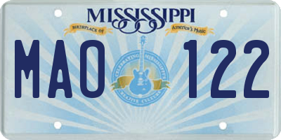 MS license plate MAO122