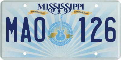 MS license plate MAO126