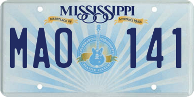 MS license plate MAO141