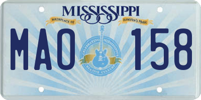MS license plate MAO158