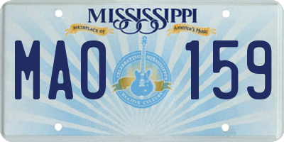 MS license plate MAO159