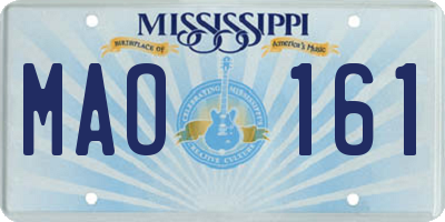 MS license plate MAO161