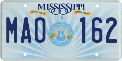 MS license plate MAO162
