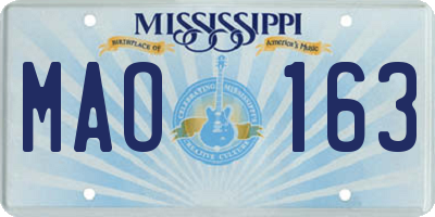MS license plate MAO163