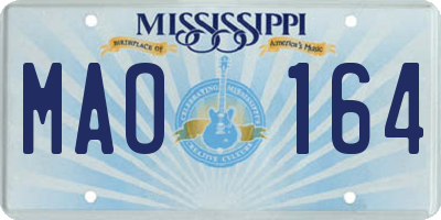 MS license plate MAO164