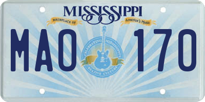 MS license plate MAO170